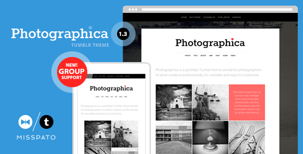 Photographica - Portfolio Tumblr Theme