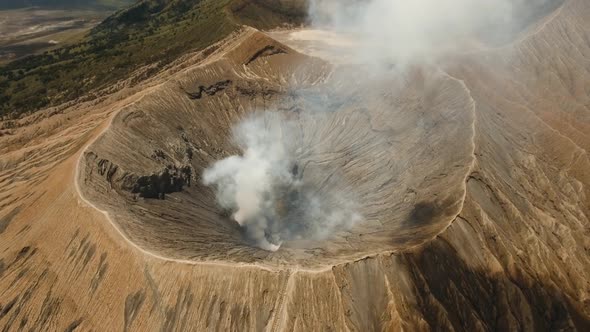 Active Volcano with a Crater