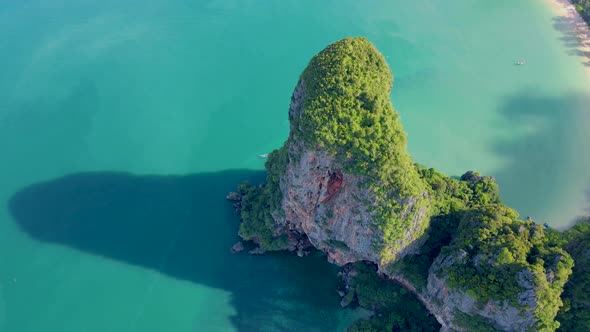 Railay Beach Krabi Thailand Tropical Beach of Railay Krabi Drone Aerial View of Panoramic View of