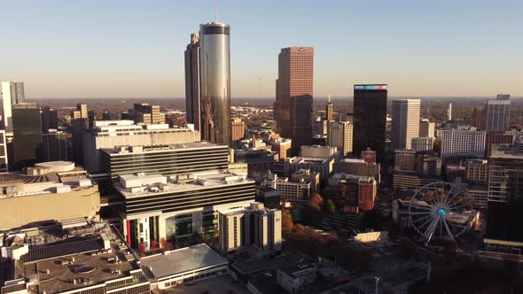 Aerial Stock Downtown Atlanta Georgia Usa 4k