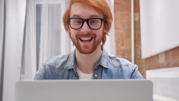 Online Video Chat By Handsome Creative Redhead Beard Man