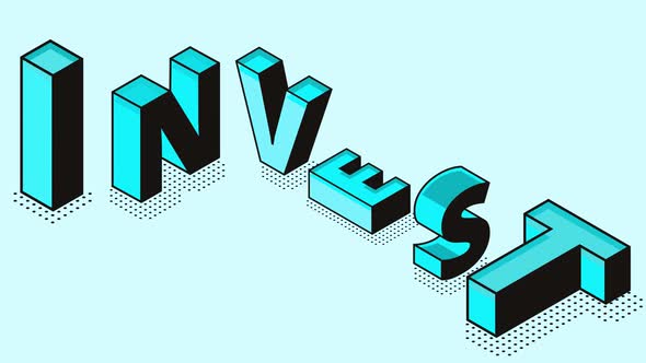 Invest isometric typography animation