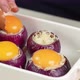 the Cook Puts a Raw Egg on an Onion Stuffed with Minced Meat and Vegetables - VideoHive Item for Sale
