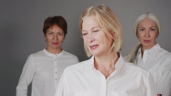 Studio Portrait of Three Female Best Friends