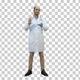 Smiling doctor in white coat pointing, Alpha Channel - VideoHive Item for Sale