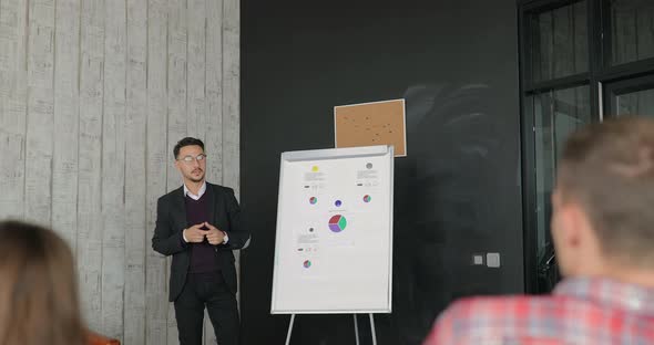 Businessman Giving a Presentation to Colleagues in the Office