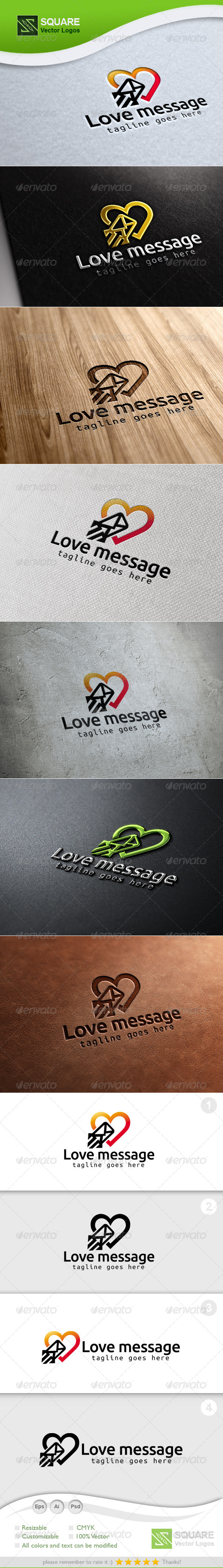 Love, Message Vector Logo Template