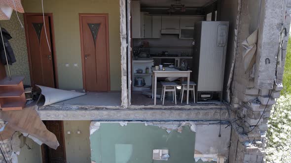 Destroyed Residential Building in Borodyanka Kyiv Region Ukraine