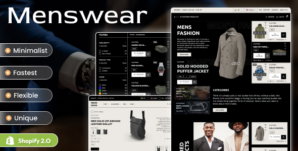 Menswear - Shopify 2.0 Modern Fashion Store Theme