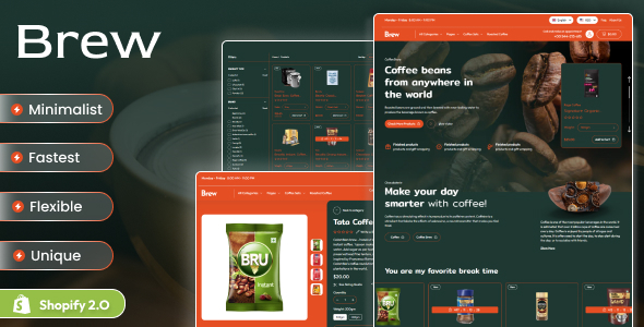 Brew - Coffee Shop & Cafe Shopify 2.0 Store