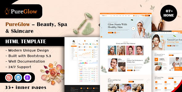 Pureglow – Beauty, Spa & Skincare HTML Template