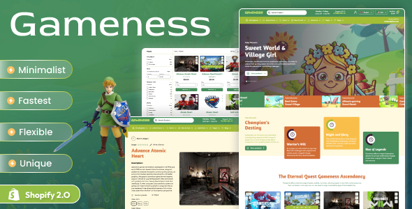 Gameness - Multipurpose Gaming Shopify 2.0 Store