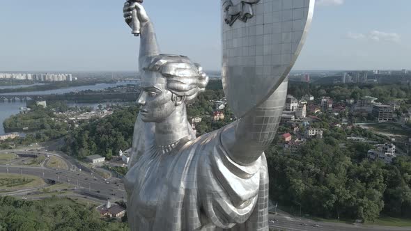 Kyiv Ukraine Aerial View of the Motherland Monument