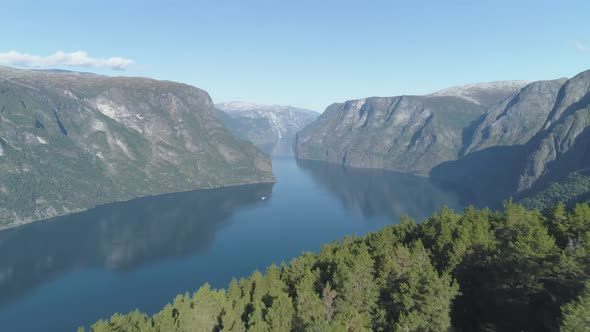 Aurlandsfjord As a Part of Sognefjord in Norway