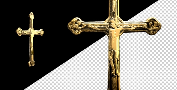 Worship Crucifix - Old Gold - Spinning