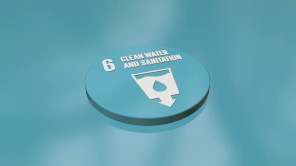 6 Clean Water And Sanitation The 17 Global Goals Circle Badges Icons Background Concept