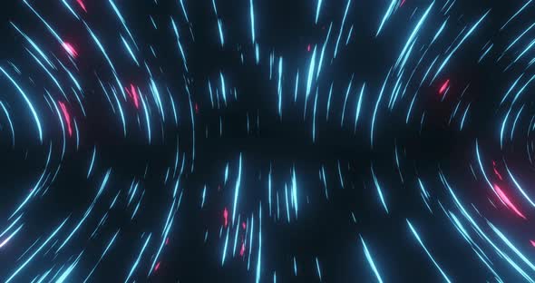 Blue light trails spinning against black background alt