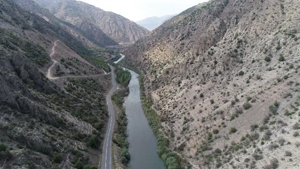 River Flowing In The Valley