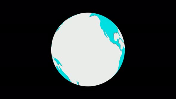 New 3d rotated planet earth animation in black background