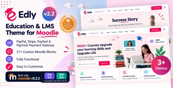 Edly - Moodle 5 LMS Courses & Education Theme