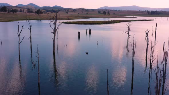 Aerial view of Lake Somerset, Queensland