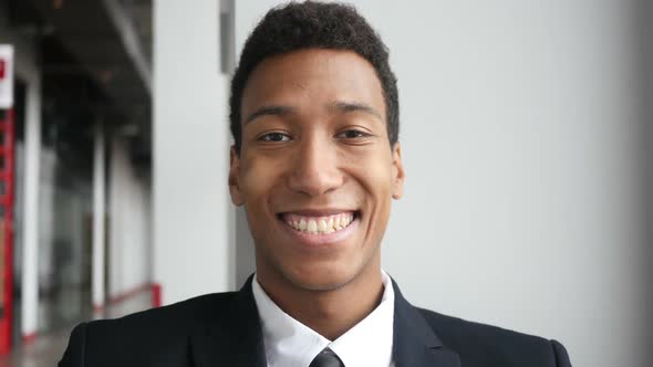 Smiling Black Businessman in Suit, Portrait