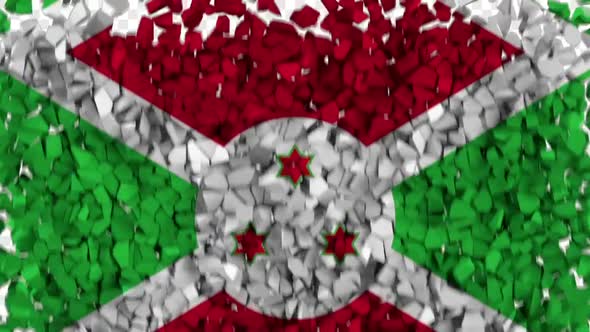 Burundi Flag Breaking Rocks Transition