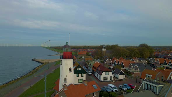 Urk Flevoland Netherlands a Sunny Spring Day at the Old Village of Urk with Fishing Boats at the