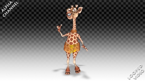 Cartoon Giraffe - Night Dance