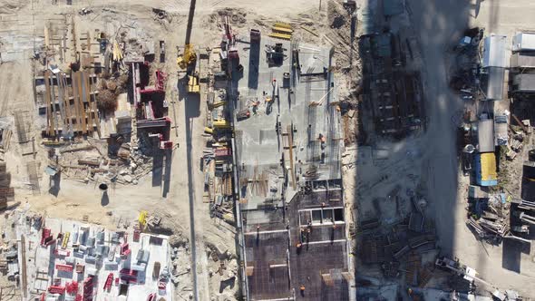 Construction Site Buildings with Cranes