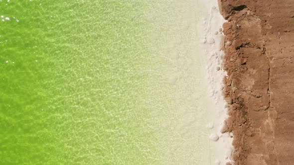 The green saline lake, natural lake background.