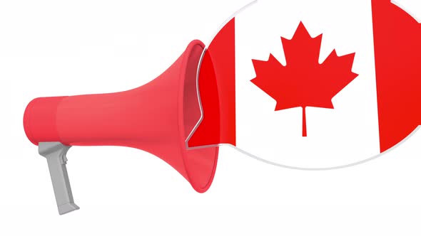 Megaphone and Flag of Canada on the Speech Bubble alt