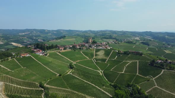 Serralunga D'Alba Castle and Vineyards in Langhe, Piedmont