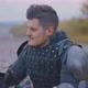 Portrait of male soldier wearing like medieval warrior Medieval Europe Crusaders - VideoHive Item for Sale