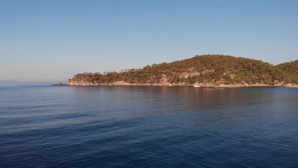 Blue Lagoon and Belcekiz Beach at the Foot of Babadag Mountain in Oludeniz Village Turkey