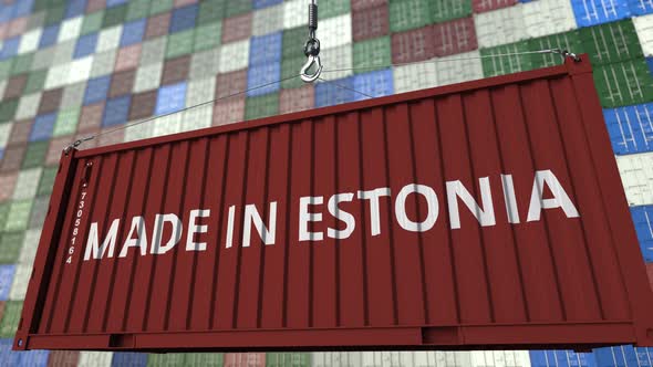 Loading Container with MADE IN ESTONIA Caption