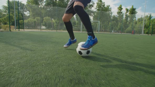 Closeup of Soccer Player Legs