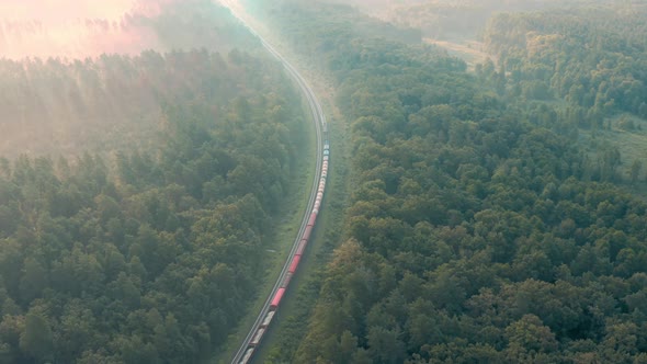 Cargo Train Rides Between Green