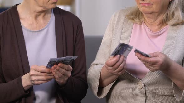 Angry and Sad Women Counting Last Euros, Lack of Finance, Small Pension, Budget