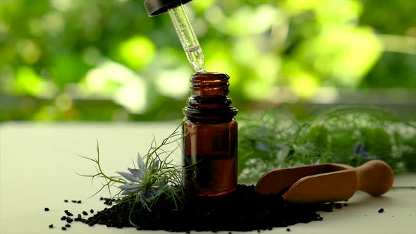 Black Cumin Oil in a Bottle