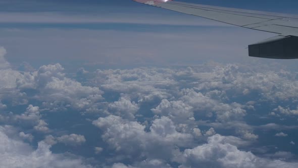 Above Clouds from Airplane Window