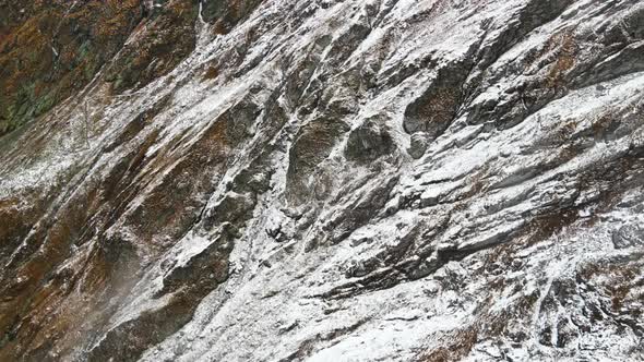 Aerial drone view of nature in Romania. Transfagarasan route in Carpathian mountains