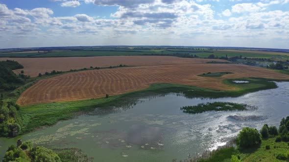 View Of The River In Nature From Above