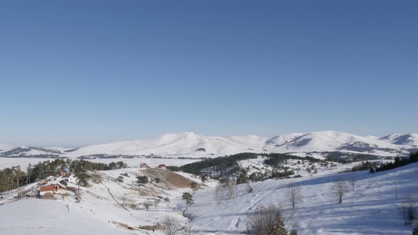 Nature and  snowed hills of Zlatibor tourist resort  4K 2160p 30fps UltraHD footage - Mountain  rang