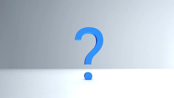 Question Mark Symbol Animation on 3D Render