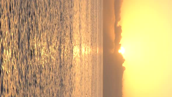 Beautiful Seascape Sun Over the Sea Near the Shore