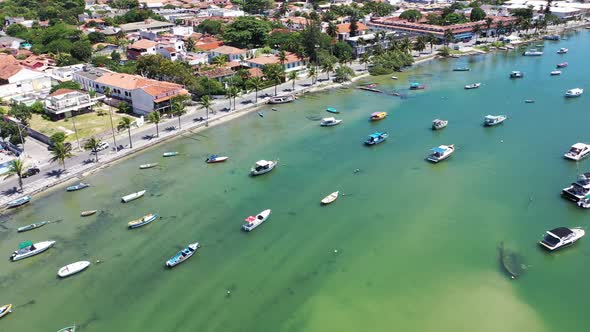 Stunning caribbean water of Coast city of Lakes Region of Rio de Janeiro Brazil