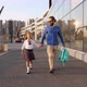 Father with Little Daughter in Uniform Going to School at Morning - VideoHive Item for Sale