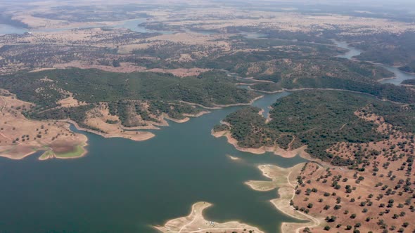 aerial views of Pego do Altar Dam, Alentejo, Portugal 3