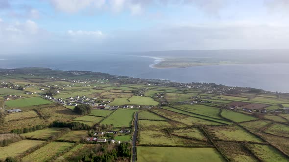 Aerial View of Greencastle, Lough Foyle and Magilligan Point in Northern Ireland - County Donegal